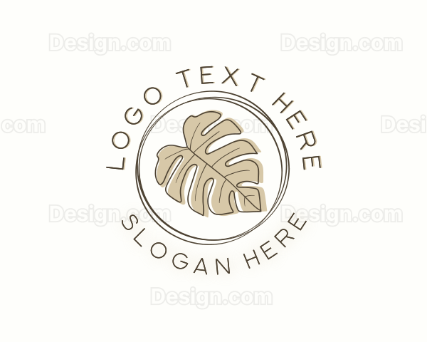 Rustic Monstera Leaf Logo