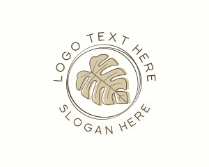 Rustic Monstera Leaf  Logo