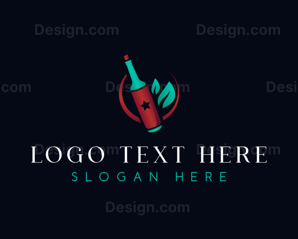 Wine Bottle Drink Logo