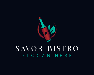 Wine Bottle Drink logo design