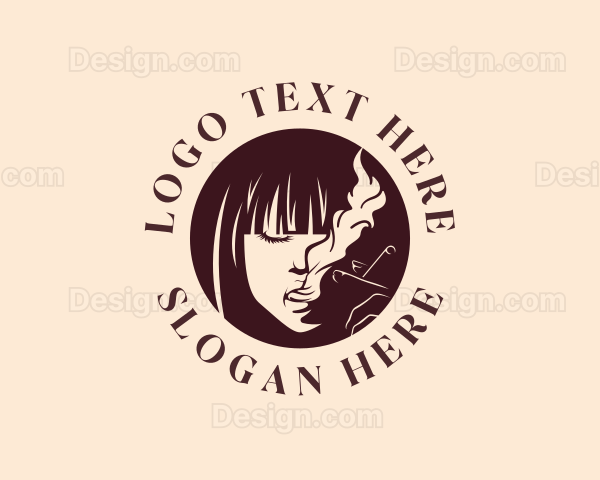 Smoking Woman Cigarette Logo