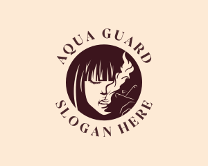 Smoking Woman Cigarette Logo