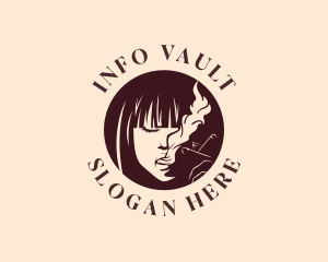 Smoking Woman Cigarette Logo