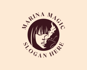 Smoking Woman Cigarette Logo