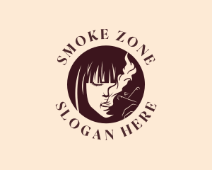 Smoking Woman Cigarette logo design