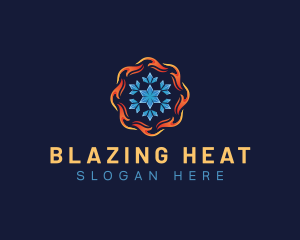 Snowflake Fire Temperature  logo design