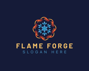 Snowflake Fire Temperature  logo design