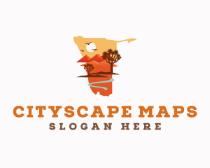 Namibia Desert Map logo design