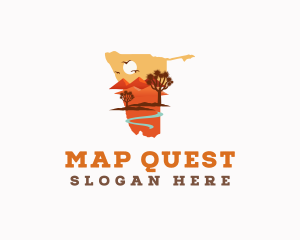 Namibia Desert Map logo design