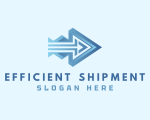 Blue Forwarding Arrow logo design