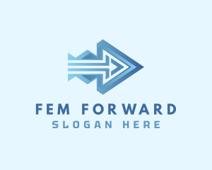 Blue Forwarding Arrow logo design