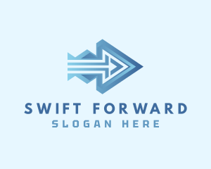 Blue Forwarding Arrow logo design