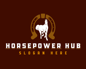 Horseshoe Stable Horse logo design