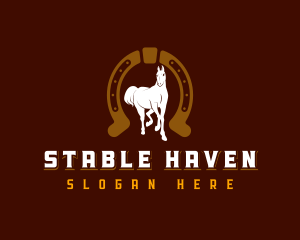 Horseshoe Stable Horse logo design