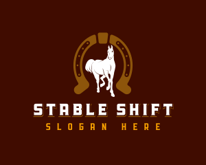 Horseshoe Stable Horse logo design