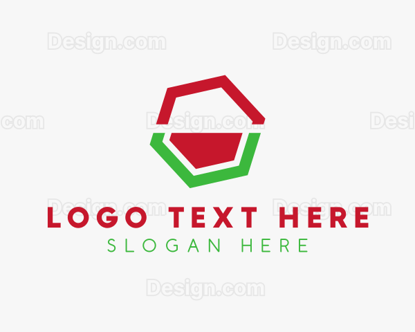 Minimalist Watermelon Hexagon Logo