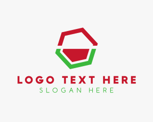 Minimalist Watermelon Hexagon logo