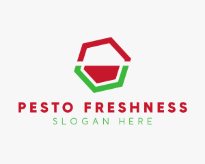 Minimalist Watermelon Hexagon logo design