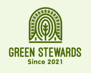 Green Natural Tree Park logo design