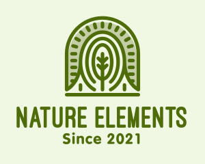 Green Natural Tree Park logo design