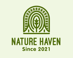 Green Natural Tree Park logo design