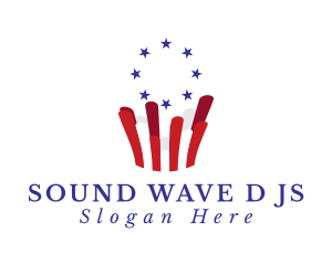 American Flag Surfer logo design