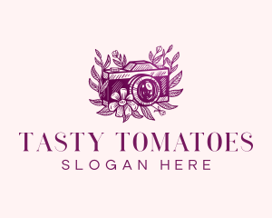 Floral Camera Photography Logo