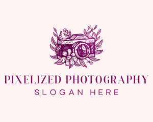 Floral Camera Photography logo design