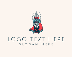 Floral Skull Lady logo