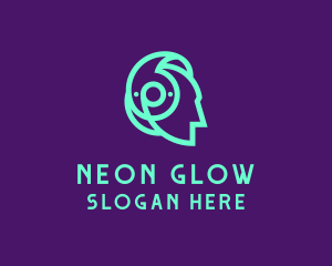 Neon Fluorescent Music DJ logo