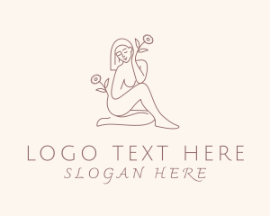 Flower Sexy Woman Nude logo