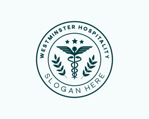 Medical Caduceus Staff Hospital logo design