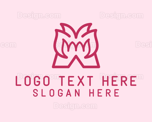 Floral Bloom Letter M Logo