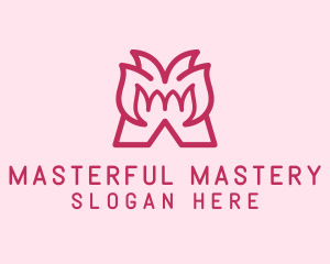 Floral Bloom Letter M logo design