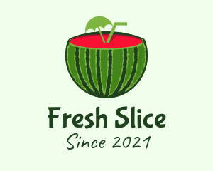 Sliced Watermelon Drink logo design