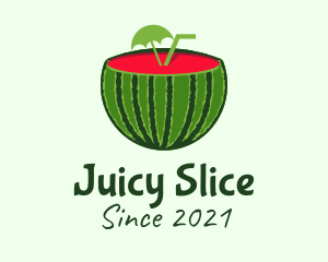 Sliced Watermelon Drink logo design