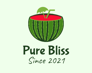 Sliced Watermelon Drink logo design