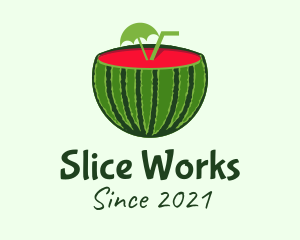 Sliced Watermelon Drink logo design