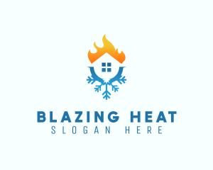 Fire Snowflake House Hvac logo design