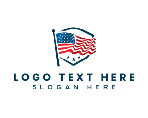 Patriotic American Flag Logo