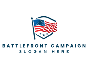 Patriotic American Flag logo design