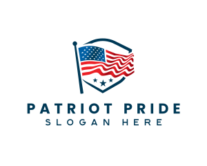 Patriotic American Flag logo design