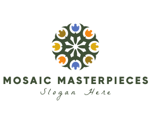 Floral Mosaic Mandala logo design