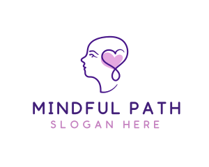 Mental Health Heart Therapy logo design