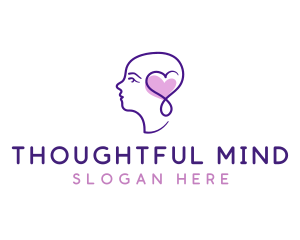 Mental Health Heart Therapy logo design