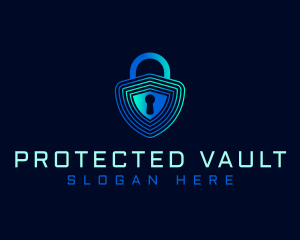 Padlock Shield Security logo design