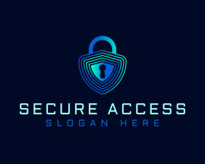 Padlock Shield Security logo design