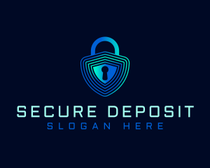 Padlock Shield Security logo design