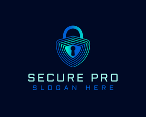 Padlock Shield Security logo design