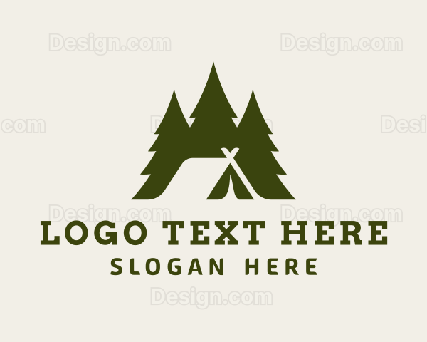 Forest Tree Camping Tent Logo